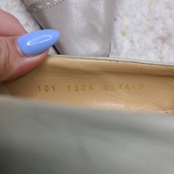 Gucci Vintage Two Tone Square Cap Toe Leather Flats Size 36.5 - Picture 5 of 11